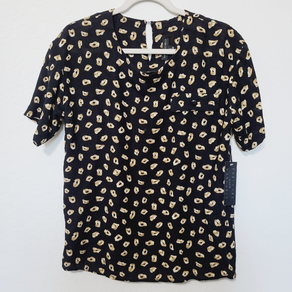 NWT Sara Michelle Black Blouse Size Small - Picture 3 of 11